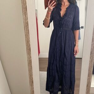 Down button shirt maxi dress
